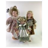Porcelain Dolls with Victorian-Style Outfits
