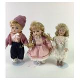 Porcelain Dolls with Blonde Hair, Pink and White O