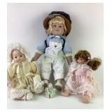 Porcelain and Vinyl Dolls with Lace and Fabric Out