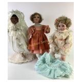 Porcelain Dolls with Clothing and Accessories