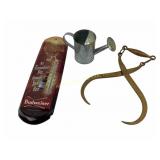 Antique ice block carrying iron tongs,