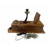 Early 20th Century Wooden Candlestick Telephone wi
