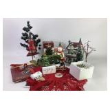 Christmas Bed and Breakfast, Figurines, Trees, and