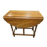 Wood Drop-Leaf Accent Table with Turned Legs, 24.5