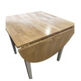 Wood Kitchen Table with One End Drop Leaf, Top is