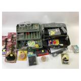 Fishing Tackle Boxes with Accessories and Caliper