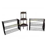 Wood Corner Shelf 3 Tier & Foldable Wood Drying