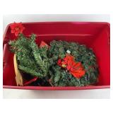 Holiday Wreaths, Artificial Christmas Tree, and Ti