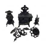 Cast Iron Miniature Stoves and Wall Sconces