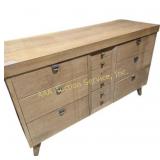 Mid Century Modern Blonde Wood Dresser 9 Drawer