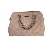Pink Quilted Kate Spade Handbag with Gold-Tone Har