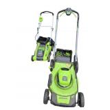 Greenworks 40V Battery Push Lawn Mowers (2), (1):
