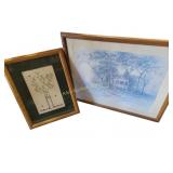 Framed Artwork Including Sambataro Print and Embro