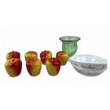 Hazel Atlas Apple Jars, Corelle Bowls, and Green