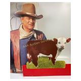 Cardboard Standees Featuring John Wayne and Cow Il
