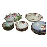 Hand-Painted China Plates and Bowls from Austria,