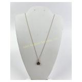 10k gold necklace with black onyx & diamond chip