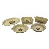 Pfaltzgraff village brown stoneware: loaf pan,