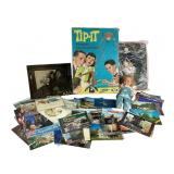 Vintage lot tip it game, walking baby doll, 1970s