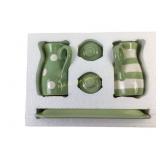Hallmark Ceramic Green Polka Dot and Stripe Creame