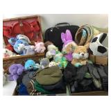 Wicker Picnic Basket, Plush Toys, Winter Gloves, C