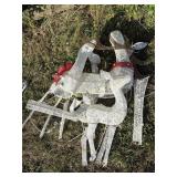 Deer Yard Ornaments with Lights (3) Buck, Doe &