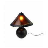 Hammered Metal Table Lamp With Copper-Toned Shade