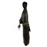 Welded woman statue, some patina