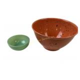 Fire-King Green Jadeite Dish and Red/Brown Speckle