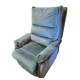 Blue Upholstered Recliner with Massage and Heat Fu