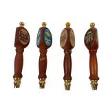 4 Wood, Brass Beer Tap Handles, Sierra Nevada Bran