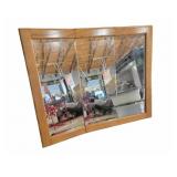 Wood-Framed Mirrored Medicine Cabinet With Shelves