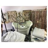 Signs, Bedding, Humidifier, Fan, and Bissell Sweep