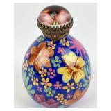 Hand painted Limoges porcelain perfume bottle
