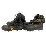 Black and Olive Green Military-Style Boots