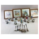Framed Disney Prints, Cartoon Glassware, Silver-Pl