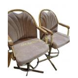Hi Top/Bar Chairs (2) Upholstered  with Wood Arms