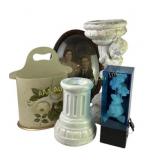 Pedestals, Portrait, and Floral Lightpiece