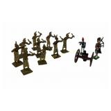 Cast Metal Toy Soldiers and Cannon
