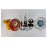 Vintage lot New York Kelloggs plates, Dr. Pepper