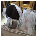 High Top Round Bar, Black with Chrome Edge & 2