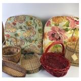 Two Outdoor Furniture Cushions with Assorted Woven