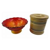 Indiana Glass Canterbury Sunset Amberina