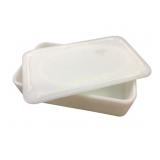 McKee Milk Glass Refrigerator Dish with Lid