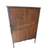 Wood Wardrobe on Wheels, Hanging Bar & 3 Drawers