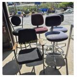 High Top Stools (4) - 3 Upholstered & One Vinyl,