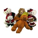 Vintage lot of 6 Christmas Bears, vintage