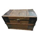 Wooden Storage Trunk With Locking Hardware