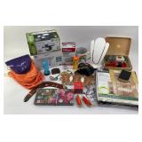 Home lot misc jewelry toys, lights, lock, vintage,