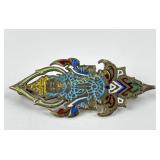 Siam Sterling champleve enameled pin 3.141 grams